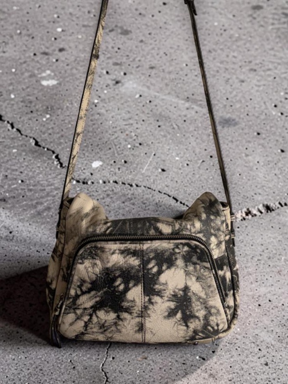 Aimee Kestenberg Neutral Tie-Dye Leather Crossbody Bag - Picture 16 of 16